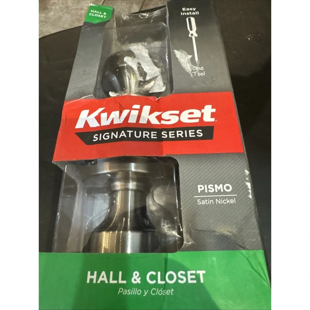 Kwikset‎ Pismo Satin Nickel Hall and Closet Door Knob 720psk Rdt 15 Cp